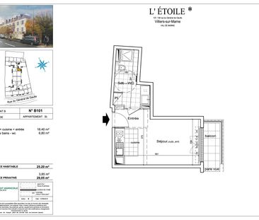 location Appartement T1 DE 25.3m² À VILLIERS SUR MARNE - Photo 6