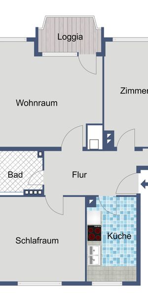 Vielseitig geschnittene 3-Zimmer-Wohnung für Paare und kleine Familien in Niederrad - Foto 1