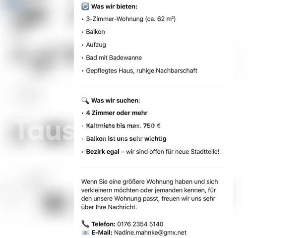 TAUSCHWOHNUNG Wohnungstausch gesucht – Wir möchten größer wohnen! - Photo 1
