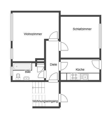 Helle 2-Zimmer-Wohnung mit Balkon, Küche und Keller – ideal für Singles, Paare oder kleine Familien - Photo 4