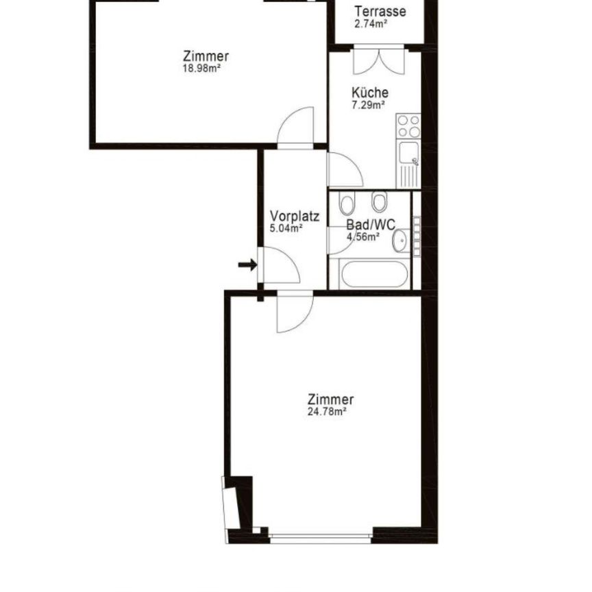 Komfortable 2-Zimmerwohnung an ruhiger Lage - Photo 1