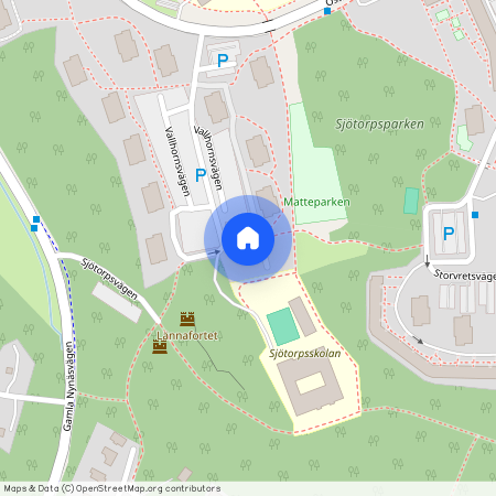 Vallhornsvägen, Skogås