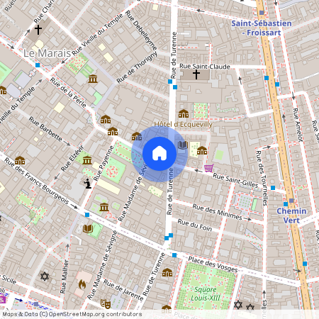 Rue de Turenne, entre Rue du Parc Royal et Rue St Claude 75003 Paris (3e arrondissement)