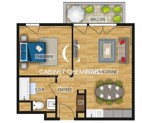 Location Appartement 2 pièces 44m² - Photo 1