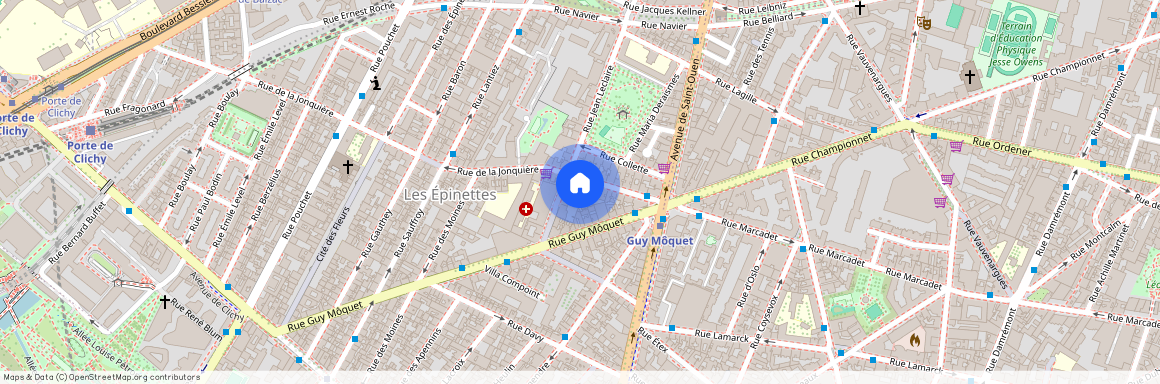 Rue des Moines, entre Rue Guy Moquet et Rue de la Jonquiere 75017 Paris (17e arrondissement)