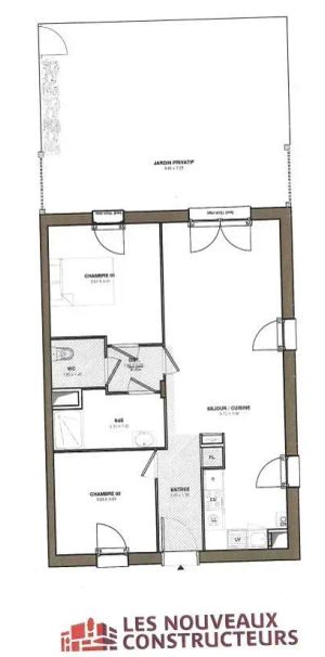 Appartement à louer 3 pièces 64.19m² - Photo 2