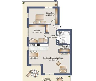 Exklusives Penthouse mit riesiger Dachterrasse | ca. 129 m² mit 3,5... - Foto 1