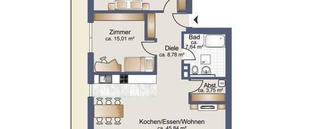 Exklusives Penthouse mit riesiger Dachterrasse | ca. 129 m² mit 3,5 Zimmer, Lift und TG-Stellplatz - Foto 1