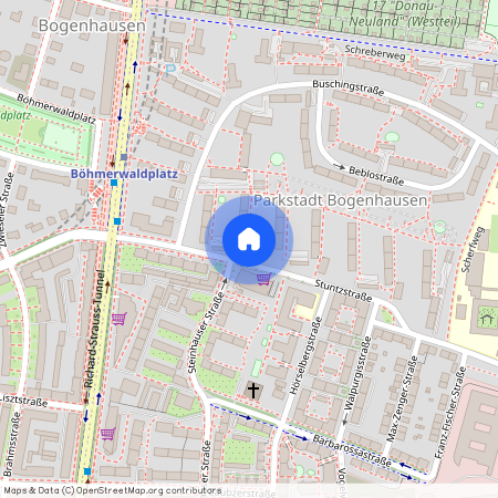 Stuntzstraße, 81677 München Parkstadt Bogenhausen ca. 2, 9 km east of Munich-center