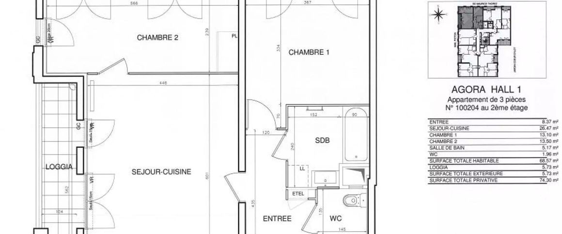 location Appartement T3 DE 68.5m² À BOBIGNY - Photo 1