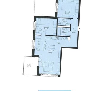 3.5 Zimmer, 82 m², 1. Stock - Photo 3