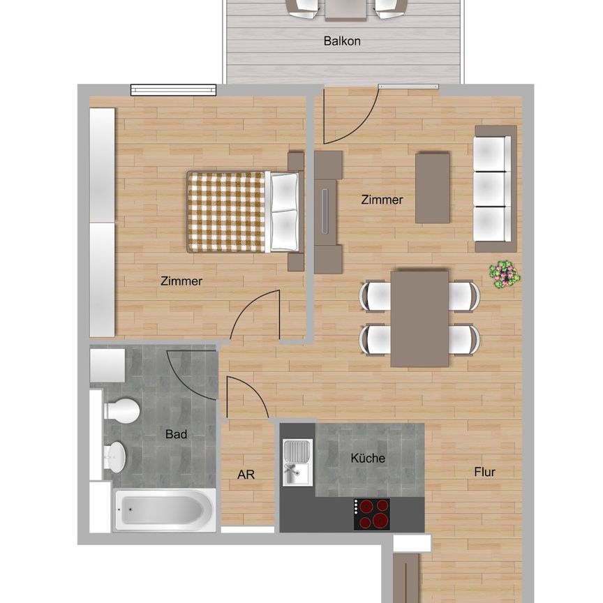 Freundliche Neubauwohnung über 2 Zimmer mit Balkon! - Photo 2