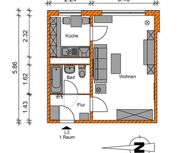 Gemütliche 1-Raumwohnung sucht neue Mieter - Foto 6