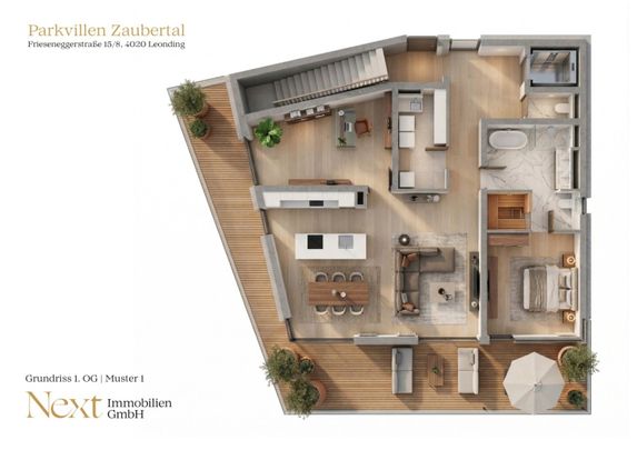 PARKVILLEN Zaubertal - Exklusive Wohnung mit hochwertiger Ausstattung in Leonding zu vermieten! - Foto 1