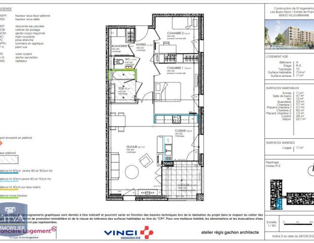 Appartement à louer 3 pièces 71.4m² - Photo 1