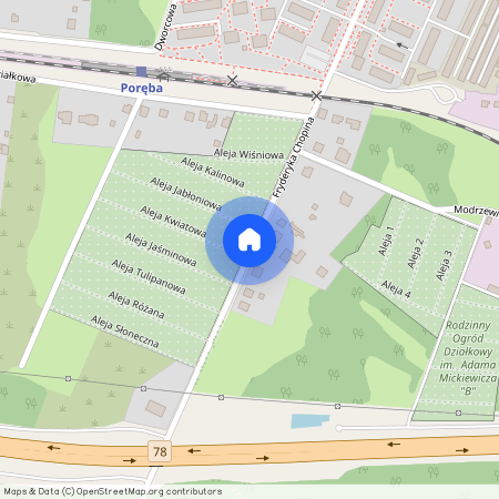 ul. Fryderyka Chopina, Poręba, zawierciański, śląskie