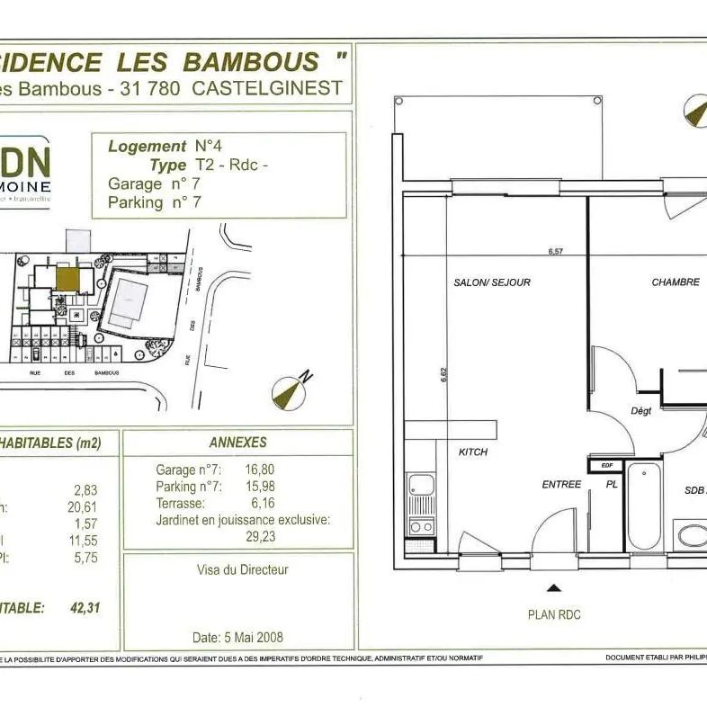 Appartement à louer 2 pièces 42.31m² - Photo 2