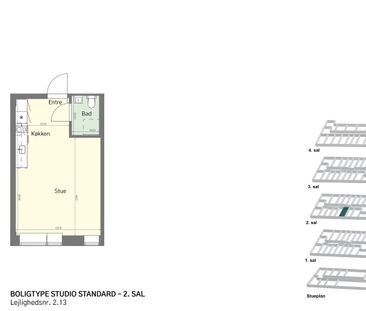 Lyst studio med plads til det hele - Foto 4