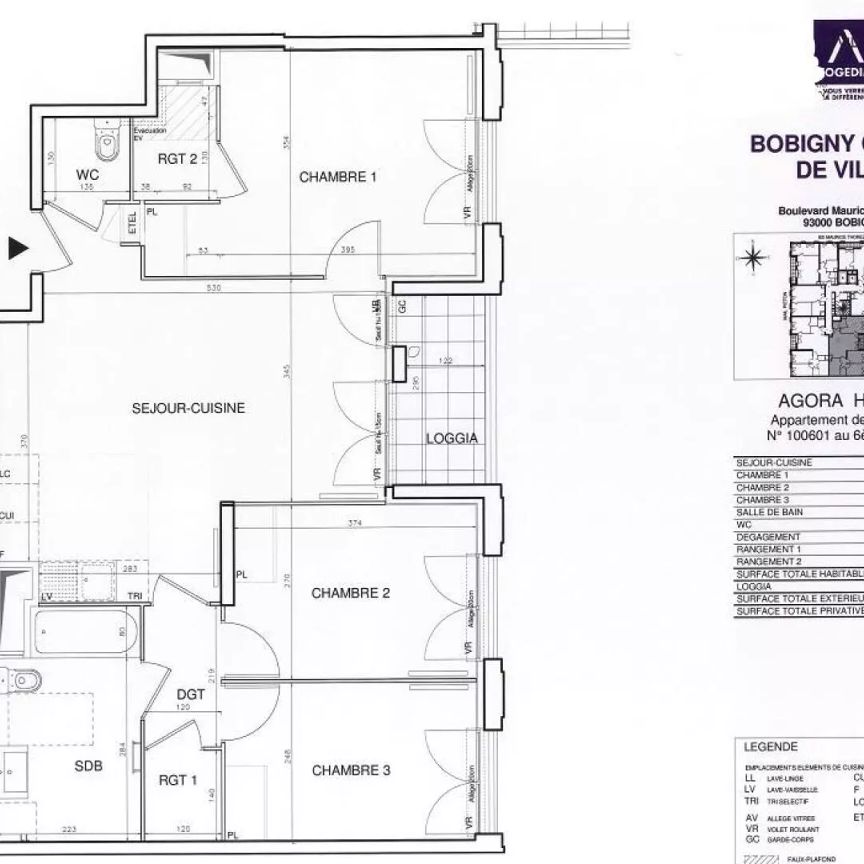 location Appartement T4 DE 76.9m² À BOBIGNY - Photo 1