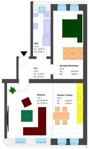 ERSTBEZUG nach Sanierung - große 2-Raum Dachgeschosswohnung mit offener Küche - Photo 4