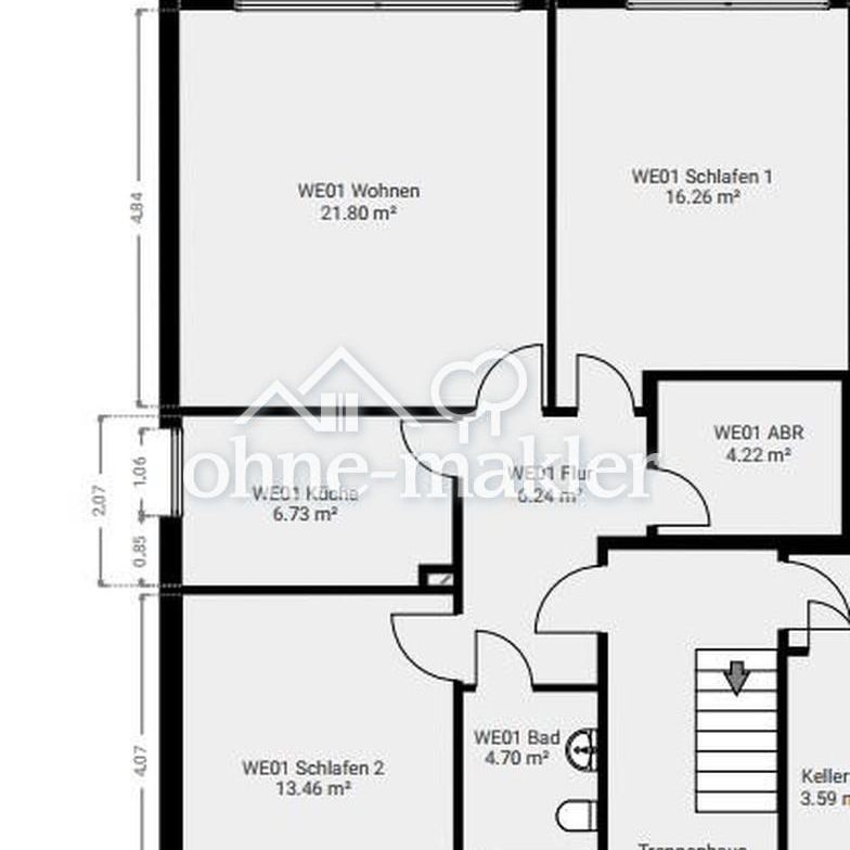 Freundliche, große 3 ZKB Souterrain Wohnung in Mörfelden - Photo 1