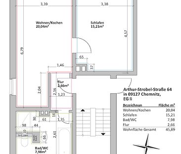 2-Raum-Wohnung im Herzen Gablenz - Foto 5