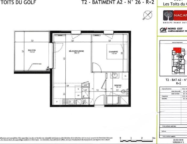 location Appartement T2 DE 43.2m² À BEZANNES - Photo 1