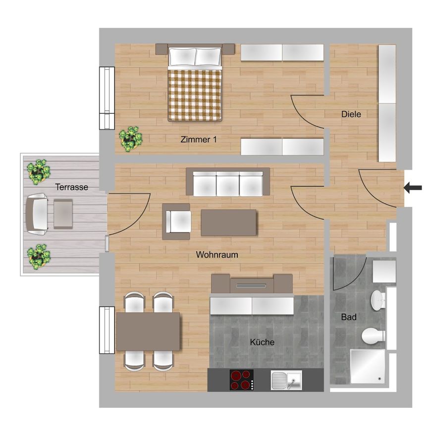 Geräumige Neubauwohnung mit Blick ins Grüne - Photo 1