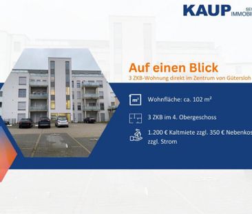 Wohnen direkt im Gütersloher Zentrum! 3 ZKB-Wohnung mit Dachterrasse - Photo 2