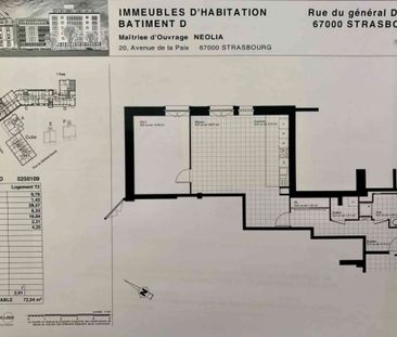 Location : Appartement 2 pièces 60 m2 – STRASBOURG - Photo 1