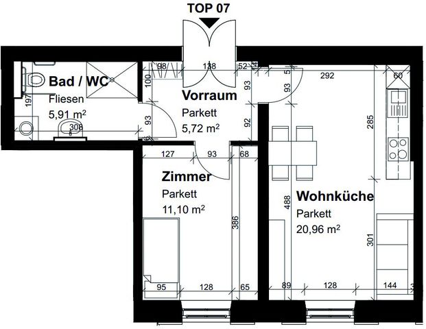 Betreutes Wohnen: Geförderte Altbauwohnung in Graz: 2 Zimmer und Wohnküche - Photo 1