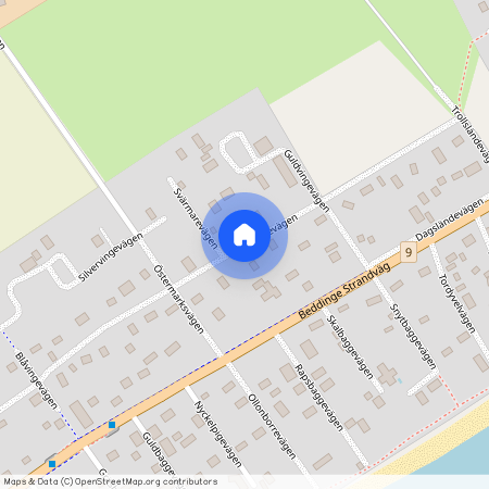 Svärmarevägen, Beddingestrand