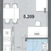 1-værelses studiebolig (Del 5) - Foto 1