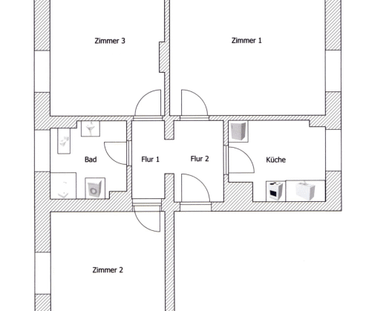 3- Raumwohnung in der Nähe der Weißen Brücken! - Foto 5