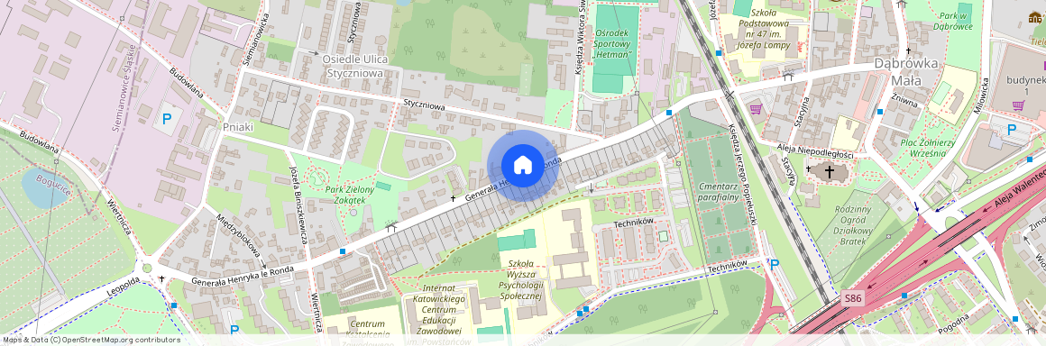 ul. gen. Henryka le Ronda, Dąbrówka Mała, Katowice, śląskie