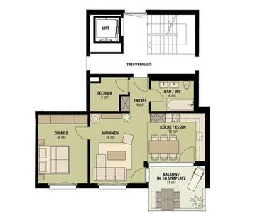 2.5 Zimmer, 68 m², 3. Stock - Foto 6