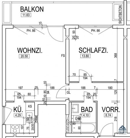 CITY LIFE: 2-Zimmer-Wohnung mit Balkon und TG in zentraler Stadtlage Nähe Mirabell - Foto 5