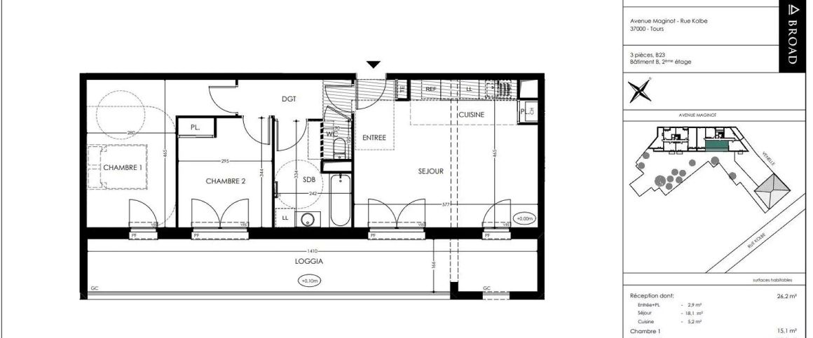 location Appartement T3 DE 63.5m² À TOURS - Photo 1