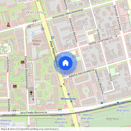 ul. Adama Naruszewicza, Wierzbno, Mokotów, Warszawa, mazowieckie