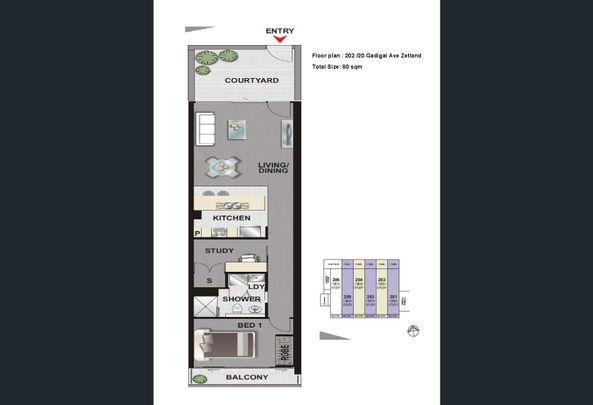 Modern 1 bedroom plus study apartment located in the heart of Zetland area. - Photo 1