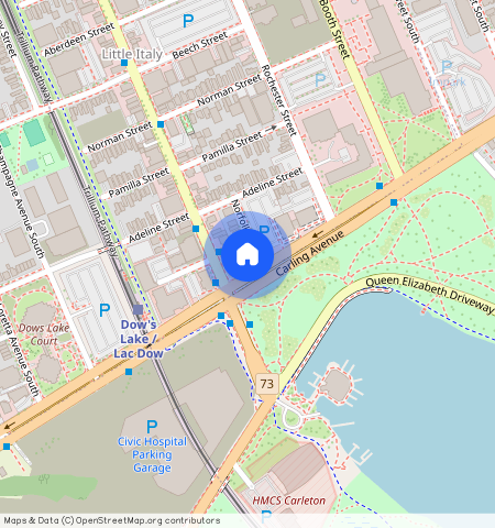 ** Carling Avenue, Dows Lake - Civic Hospital And Area