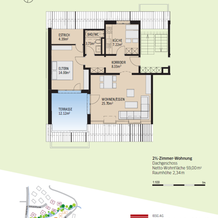 Charmante Dachwohnung an RUHIGER Lage - Photo 1