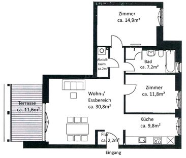 Schöne 3-Zimmer-Wohnung im Staffelgeschoss mit Tiefgaragenstellplatz - Photo 2