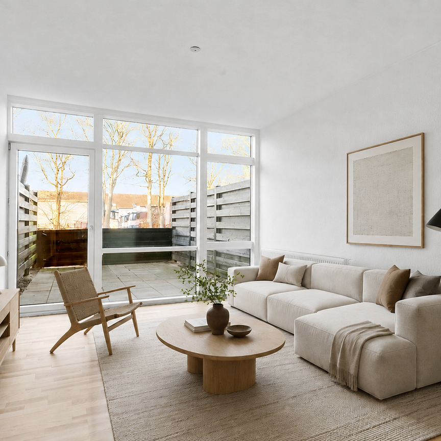 Sjælden 2-værelses med stor terrasse - Nyt gulv er lagt i lejemålet - Foto 1