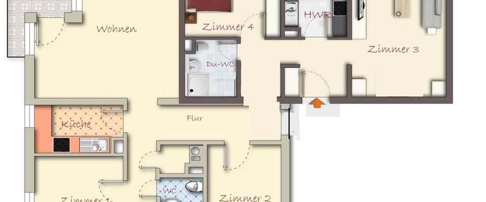 IN PLANUNG***5 Zimmer Wohnung im Wohngebiet Silberstraße mit 2 Balkonen, 2 PKW Stellplätzen zu vermieten! - Foto 1