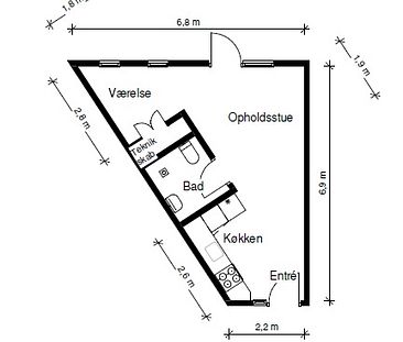 2-værelses studiebolig med altan - Photo 1