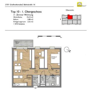 attraktive Balkonwohnung in Großweikersdorf - Foto 3