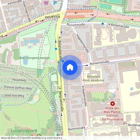 Rümannstraße, 80804 München Schwabing ca. 4, 1 km north of Munich-center