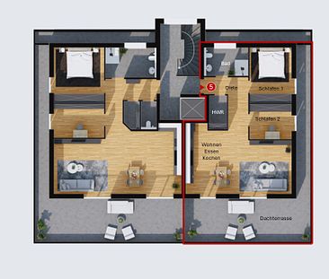 Haus 23: 99m² - 3 Zimmer-Penthouse im Wohnpark Hartum mit Dachterrasse im Erstbezug - Foto 3