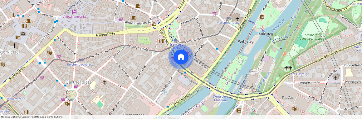 Zweibrückenstraße, 80331 München Lehel ca. 0, 7 km south of Munich-center